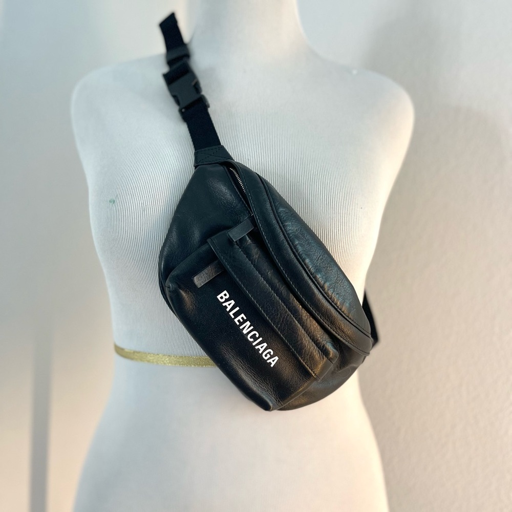 Balenciaga Black Belt Bag with Sleek Design and Adjustable Strap
